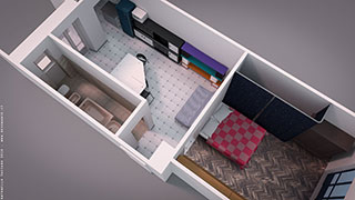 Modellazione animazione rendering 3D: interno 3D top