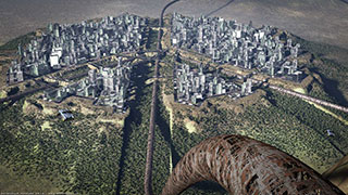 Modellazione animazione rendering 3D: città 3D, particolare