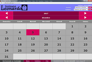 Realizzazione siti web Torino: Istituto Leonardo, calendario