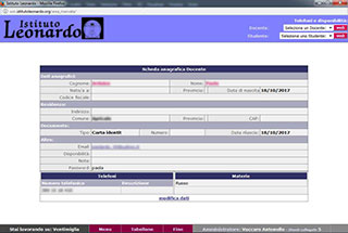 Realizzazione siti web Torino: Istituto Leonardo, area riservata docente