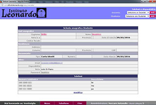 Realizzazione siti web Torino: Istituto Leonardo, area riservata studente