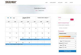 Realizzazione siti web Torino: Spazio Mouv, calendario
